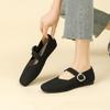 Mary Jane Shoes for Women Square Toe Walking Shoes Casual Non-Slip Ballet Flats with Ankle Strap Women's Comfortable Mary Jane Flat Shoes Dressy Shoes