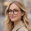 Fashion Eye Protection Anti-Blue Light Glasses UV Protection Round Frame Eyeglasses Ultra Light Frame Women Glasses Women