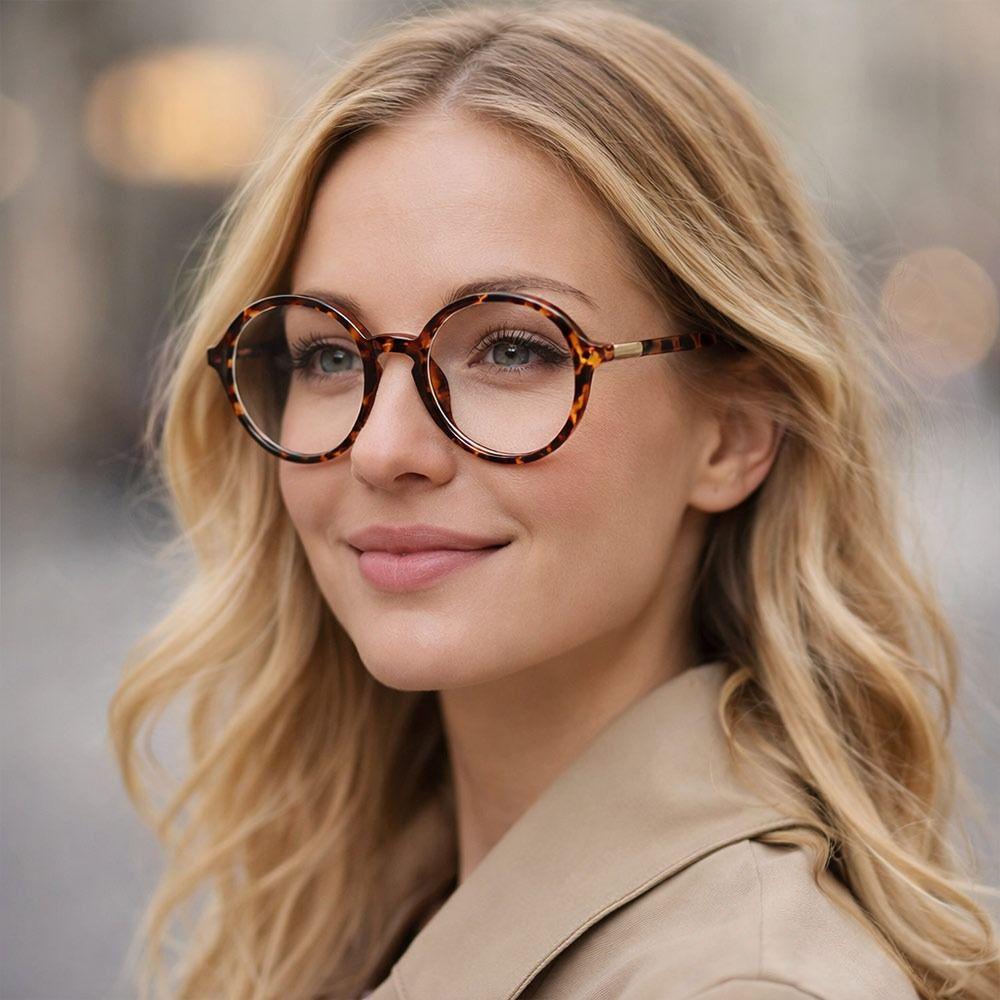 Fashion Eye Protection Anti-Blue Light Glasses UV Protection Round Frame Eyeglasses Ultra Light Frame Women Glasses Women
