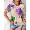 Modisches Damen Rundhals Kurzarm 3D Lässiges Farbprint Lässiges Kurzarm Rundhals T-Shirt