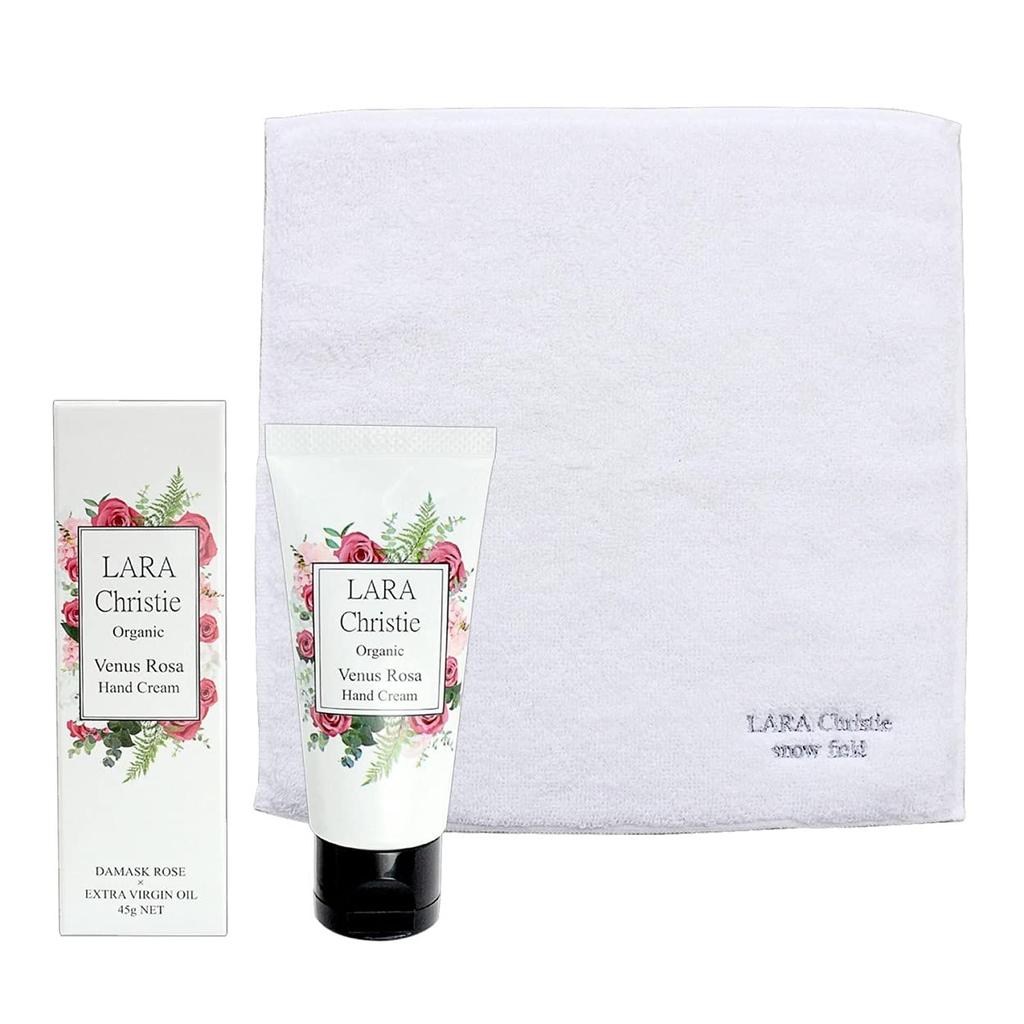 Lala Christie Imabari Snow Field Handkerchief Towel and Hand Cream Gift Set (lg-0001)