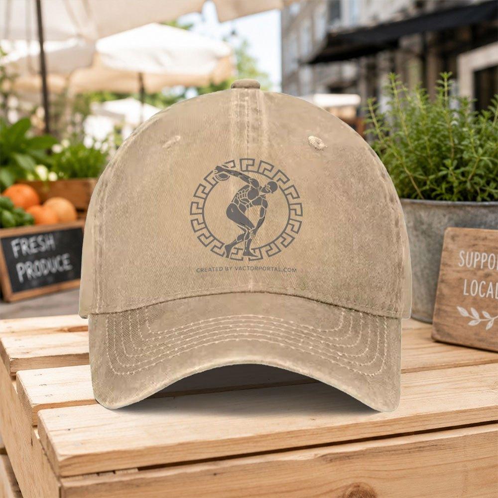 Discus Thrower Graphic Baseball Cap  Lightweight Duckbill Hat for Unisex  Women HookandLoop Closure