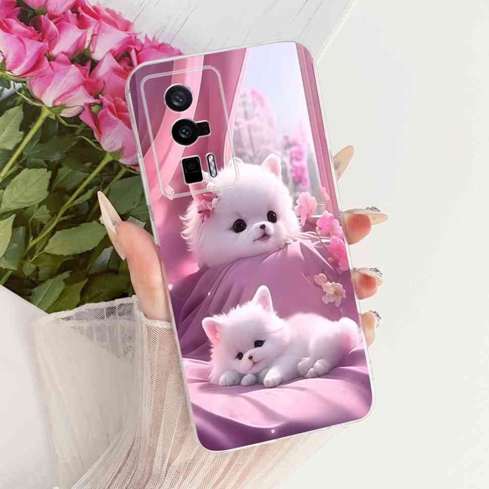 Für Redmi K60 k 60 5G Hülle Einfaches Cartoon-Design Silikon TPU Rückabdeckung Für Redmi K60 Pro 5G 22127RK46C Handy-Schutzhüllen