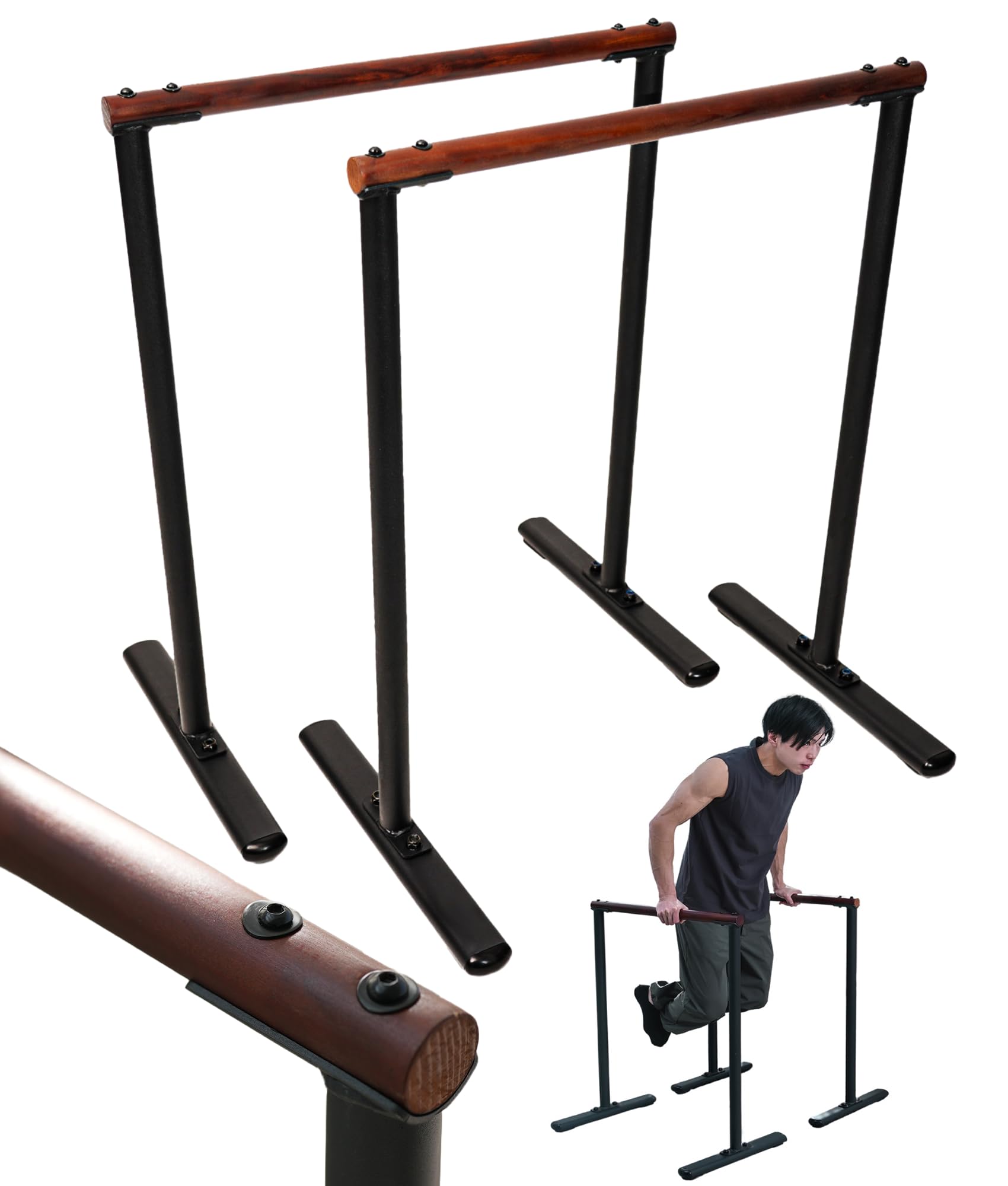 

STEADY Urban Wood Dips Bar вместимость x Dips bar отжимания на брусьях отжимания стоя отжимания на брусьях отжимания на брусьях [Деревянный/городской дизайн/нагрузка 150 кг/прочность и красота] чёрный
