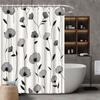 1pc Floral Printed Shower Curtain - Colorful Botanical Patterns, Polyester, Fade-Resistant, 70.8x70.8", 12 Hooks, Washable