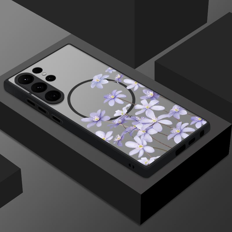 

INS Чехол для телефона с красочными цветами для Samsung Galaxy S24 S25 S23 S22 Ultra Plus S21 S20 S24 FE Для Magsafe Прозрачная магнитная PC-крышка Galaxy S23+