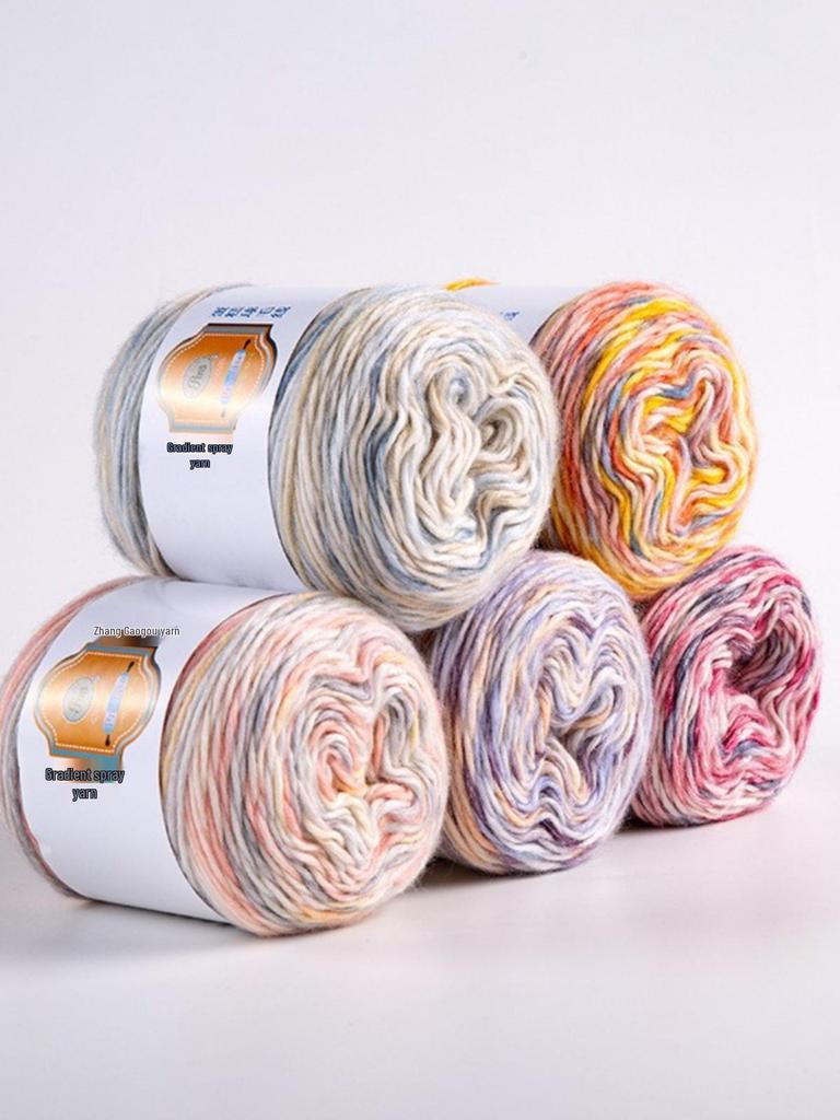 Hand-Dyed Rainbow Flock Yarn for DIY Knitting – Perfect for Scarves, Hats & Sweaters