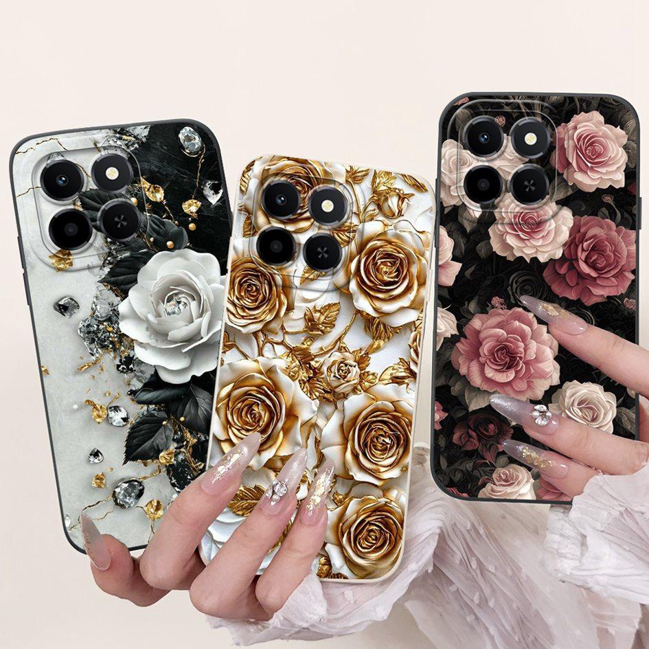 6.61" For Honor X6c 2025 Case Cute Panda Rabbit Soft Liquid Silicone Shockproof TPU Back Cover For HonroX6c Play 9C NIC-LX1 Para