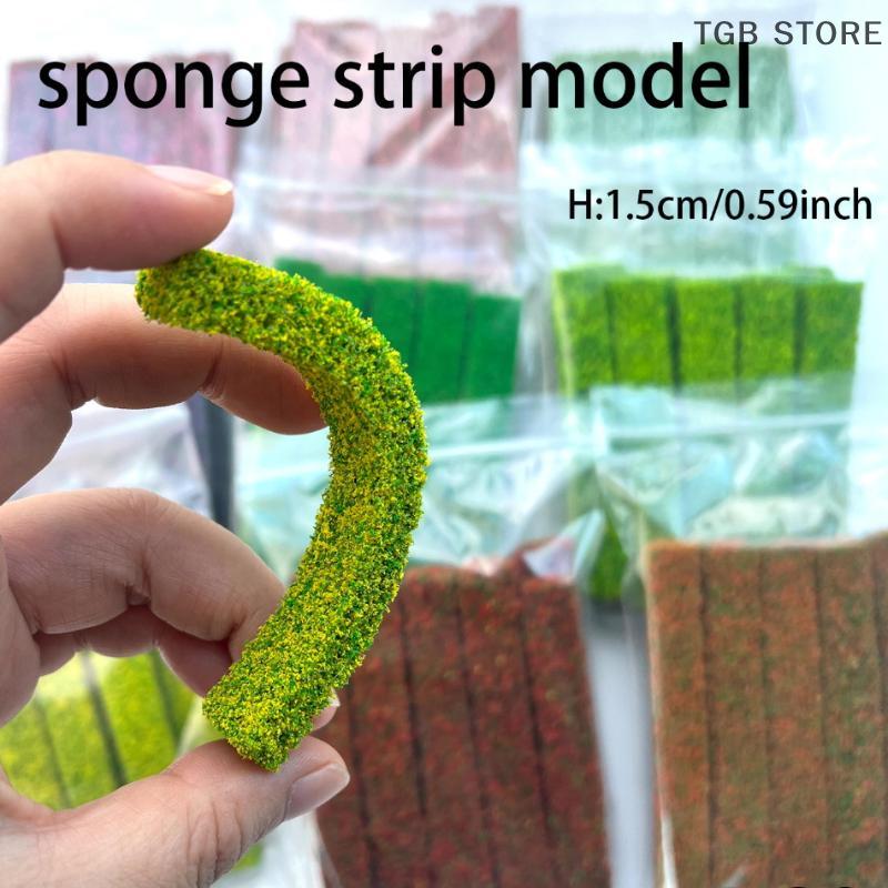 2Pcs Simulation Grass Fence Shrub Strips Green Sand Table Miniature Model DIY Materials For Outdoor Indoor Building Diorama