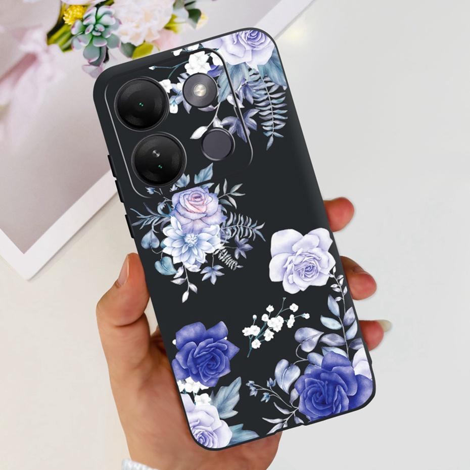 Case For Infinix Smart 7 HD Cute Flower Cat Pattern Soft Silicon TPU Phone Bumper For Infinix Smart 7HD X6516 Back Cover