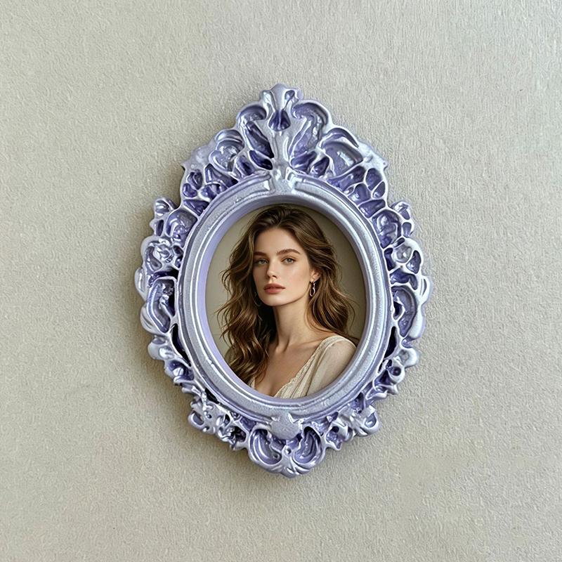 5Pcs Pearlescent Colored Retro Mini Photo Frame Accessories Resin Material For Mini Diy Photo Frame Phone Case Refrigerator Dec