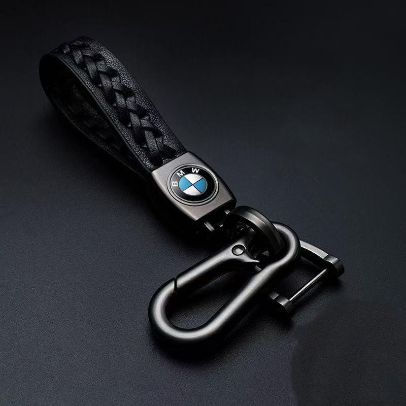 One Pack For BMW Motorcycle Braided Leather Rope Car Business Men and Women Anti-lost Creative Keychain Decoration