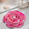 3D Flower Bath Mat Absorbent Non-Slip Floor Mat Flower Shape Decorative Entrance Rug for Living Room Bedroom Kitchen
