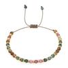 Multi-colored Semi-Precious Stone Gold CCB Bead Adjustable Rope Bracelet Candy Color Bead  Daily Wear Jewelry Beads Color Random