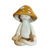 Charming Resin Mushroom Yoga Meditation Desktop Ornament Enchanting Garden Patio Resin Crafts Ideal For Home Office Garden Decor