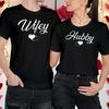 Idee Outfit di Coppia per San Valentino T-shirt abbinate "Wifey" e "Hubby" Te #VD