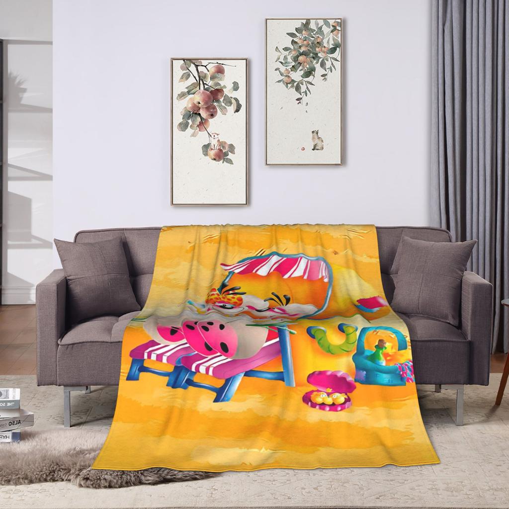 Cartoon D-Diddl Rat Cute Blanket Flannel Winter Breathable Lightweight Throw Blanket for Home Couch Quilt