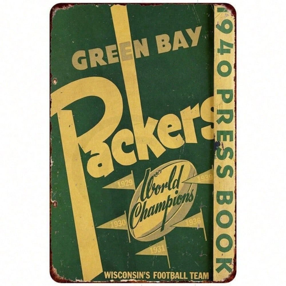 Vintage Green Bay 1940 Metal Sign, Retro Bar Wall Decor