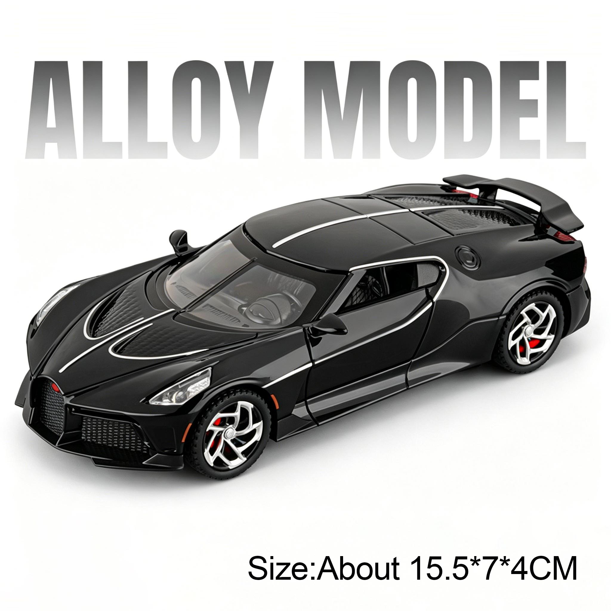 1:32 La Voiture Noire Atlantic Miniatuur Sportwagen Diecast Legering Model Speelgoed Geluid Licht Terugtrekken Deuren Geopend Voertuigen Kinder Speelgoed
