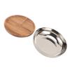 Stainless Steel Salad Bowls with Wood Lids Large Capacity Multifunctional Thickened Round Salad