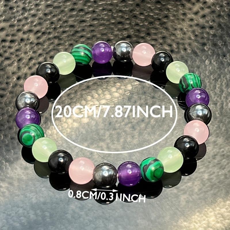 8mm Bohemian style mixed multi-color beaded bracelet, ladies  jewelry gift 8mm