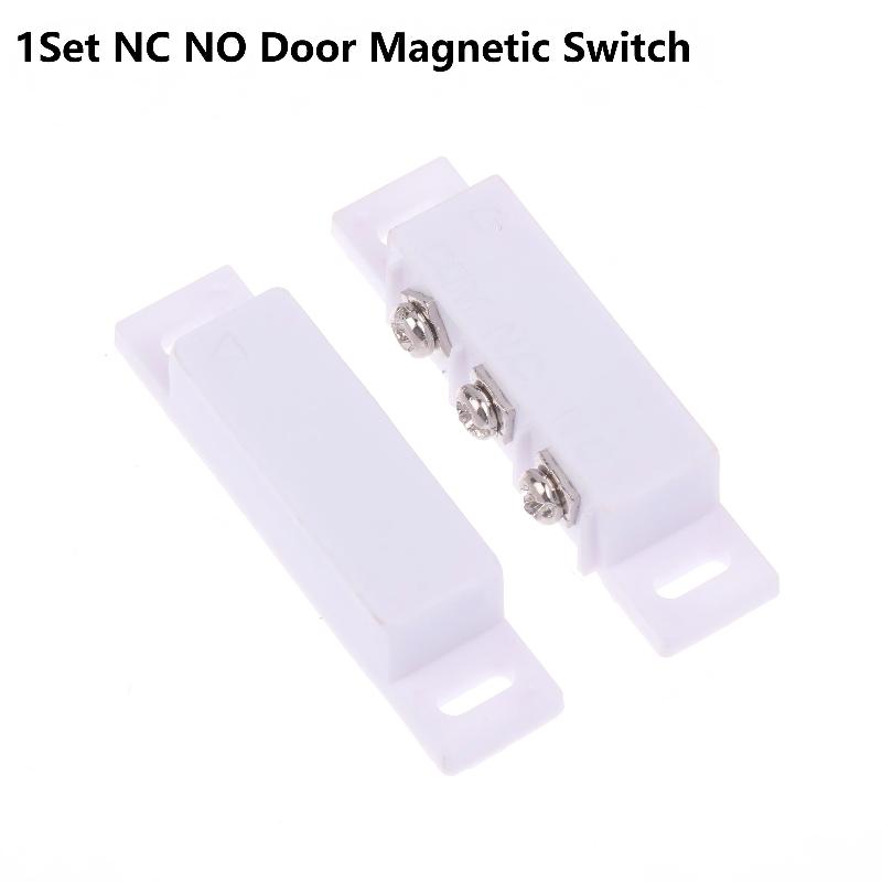 1 Coppia Sensore di Contatto Magnetico per Porte e Finestre Allarme Alta Sensibilità Interruttore di Contatto Magnetico Aperto Chiuso per Porta in Vetro Reed Metallico