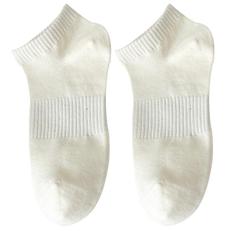 Summer Thin Pure Cotton Women's Socks, Summer Mesh Breathable Boneless Solid Color Pure Cotton Short Socks