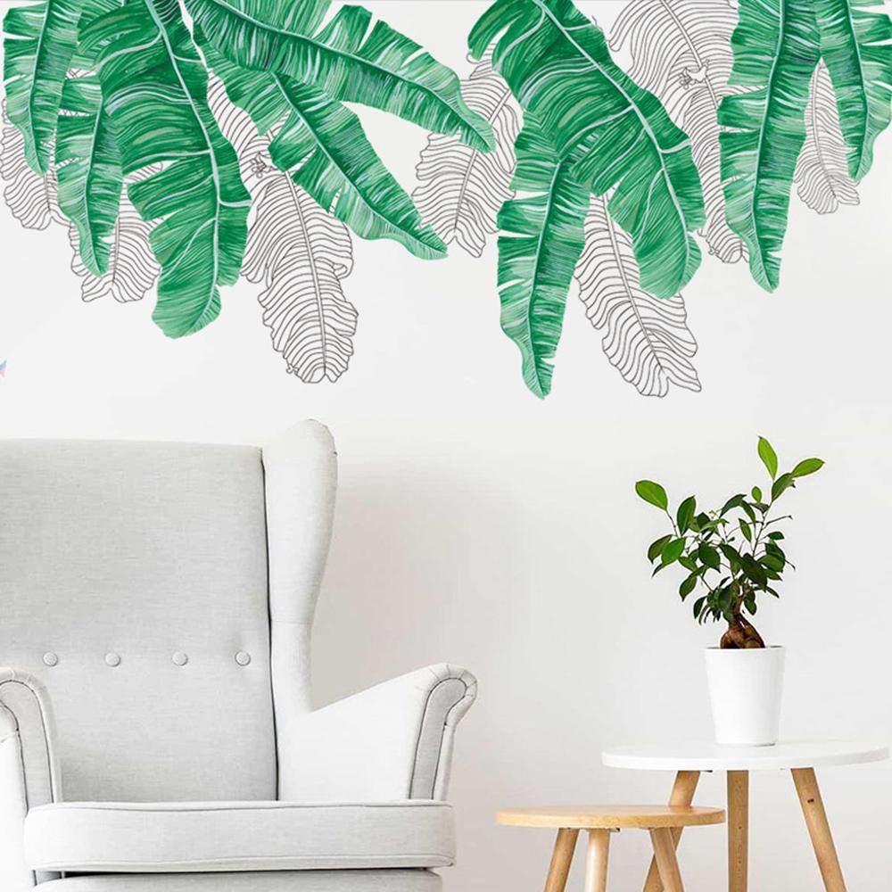 Tropical Leaves Green Plant Wall Stickers Vinyl Decal Living Room Art Mural Tropical Leaves Green Plant Wall Stickers Vinyl Decal Living Room Art Mural