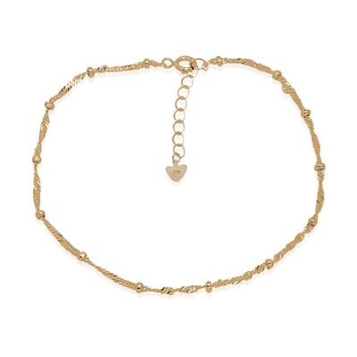 [Onjewel] Cheville Argentée Twist Lulu Boule Plaqué Or 14K