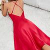 European & American Women's Sexy High Slit Backless Nightgown - Minimalist Suspender Design