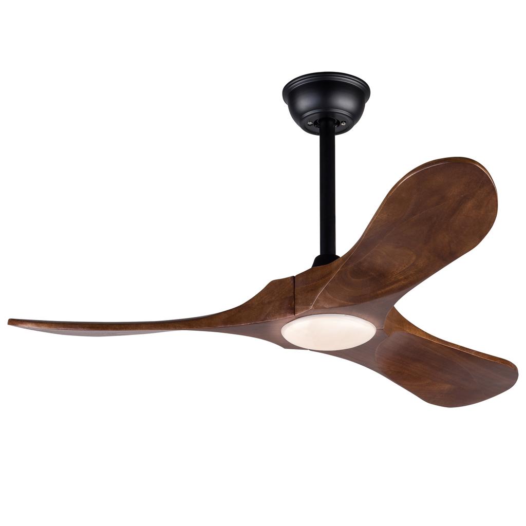 42-Zoll-Deckenventilator mit Beleuchtung und Fernbedienung, 3 Massivholzflügel, geräuscharm, 3 CCT, 6 Geschwindigkeitsstufen, geeignet für Wohnzimmer und Schlafzimmer