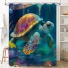 Beachy Blue Sea Turtle Shower Curtain Waterproof Fabric Print Home Decor Bathroom Decorations Size 180X240cm