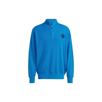 Solid Color Zip-Up Knit Sweater Men Tops Blue IA2499