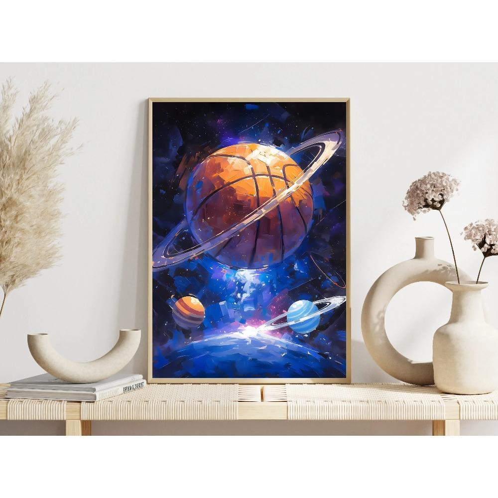Vibrant Astonishing Basketball Landscape Posters Cool Space Basketball Modern Prints Canvas Wall Pictures Home Living Room Decor