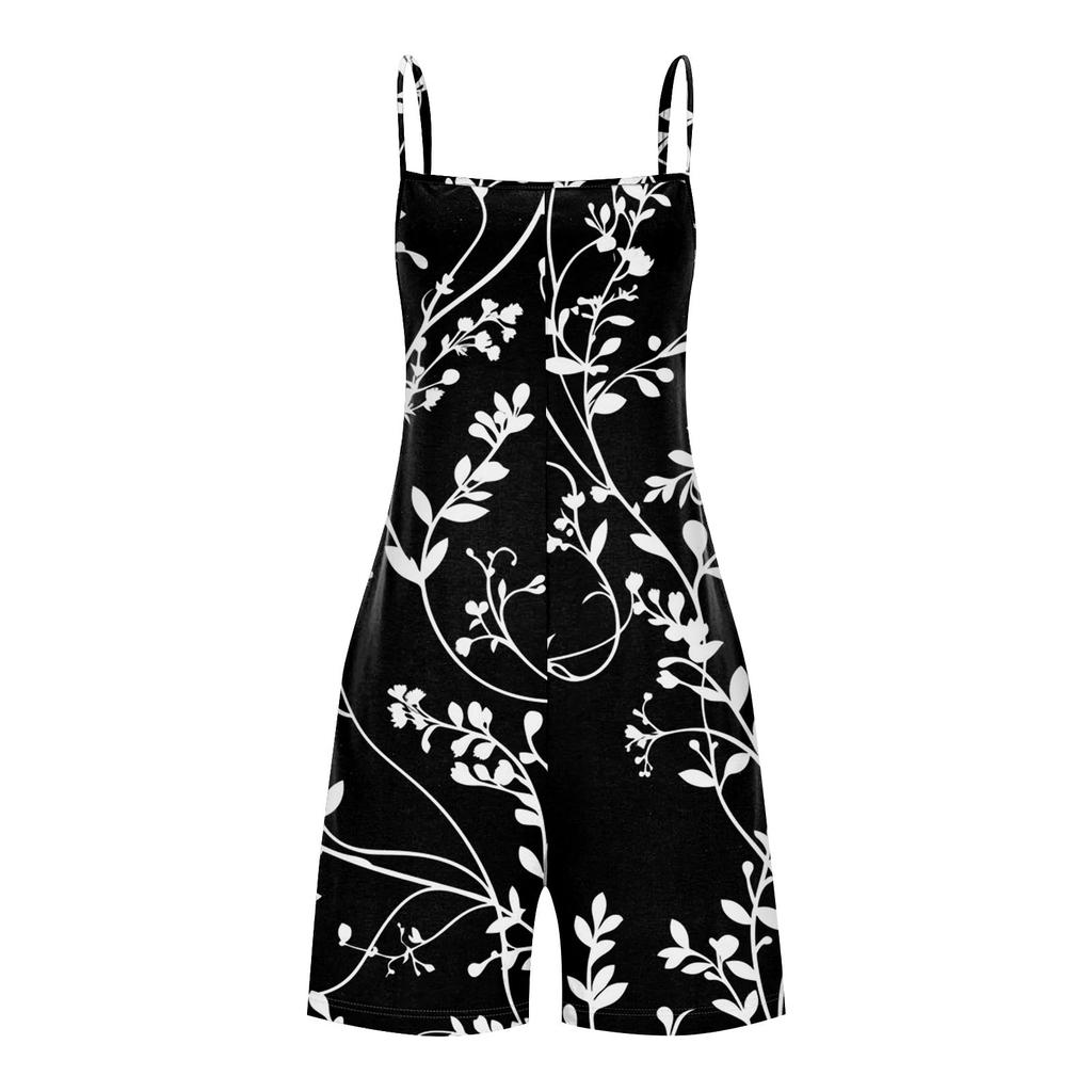 Damski casualowy i modny bezrękawnik camisole z kieszenią kombinezon szorty kombinezon szorty