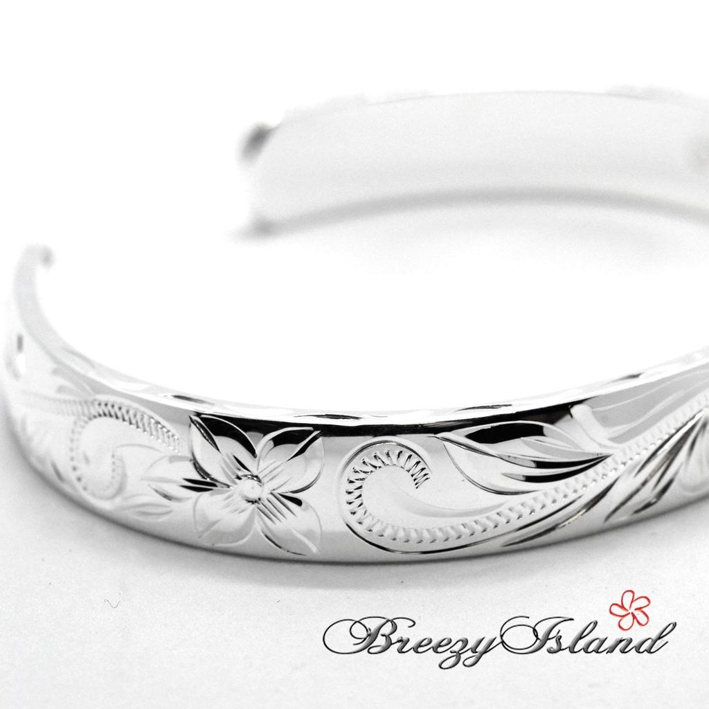 Hawaiian Jewelry Bangle Hawaiian Scroll Pattern Heavy Weight One Size Fits Most Width 10mm [BreezyIsland]