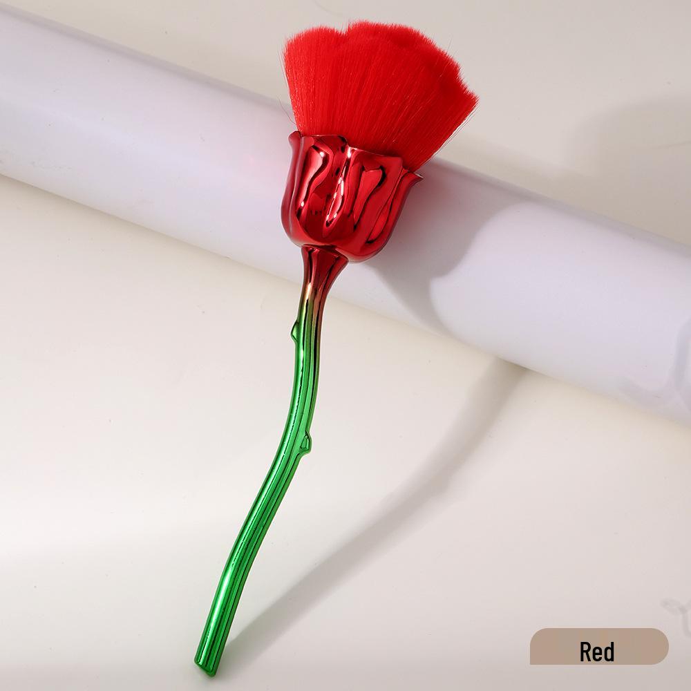 Rose Nail Art Dusting Brush with Soft Bristles - Multiple Colors Available