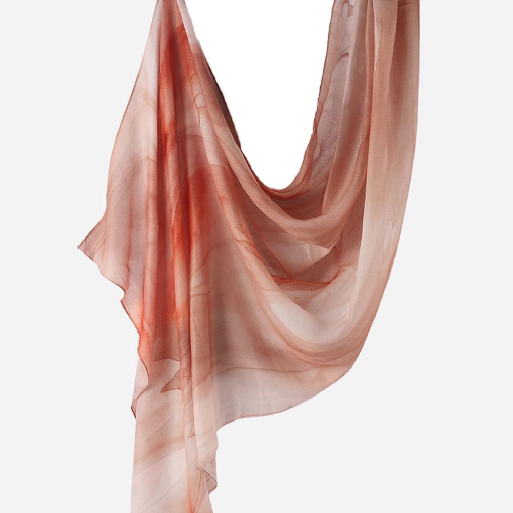 "Ethnic Watercolor Modal Cotton Shawl Satin Print Scarf for Women"