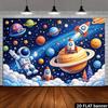 2D planar pattern background for space travel astronauts wandering in the starry sky