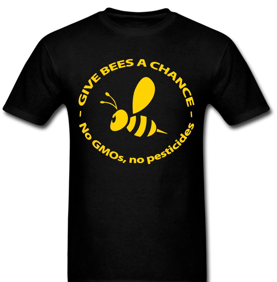 Give Bees a chance Non GMO s No pesticides Bumble bee Tee T shirt S