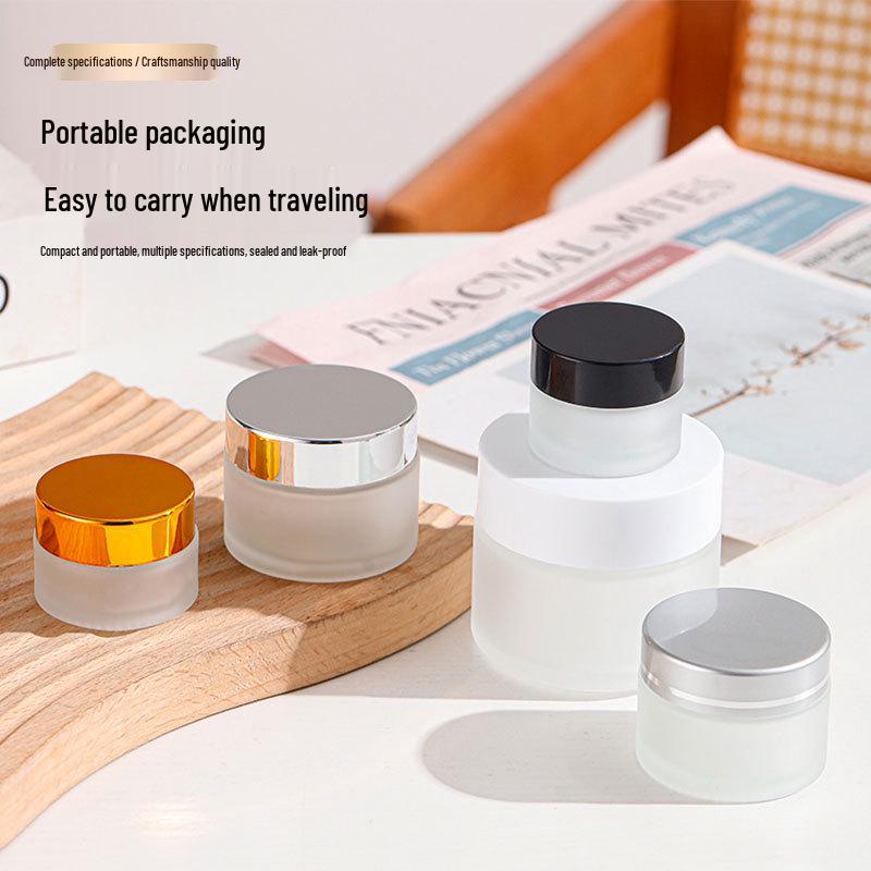 Portable Frosted Glass Cream & Body Sub-bottling Bottle, Sealed for Cosmetics, Various Specifications