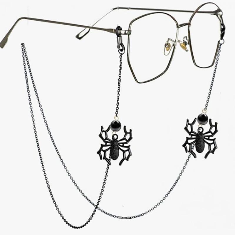 Black Hollowed-Out Bat Eyeglass Chain - Anti-Slip, Anti-Loss Eyewear Cord Pendant