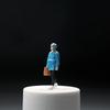1/64 People Figures Desk Decoration, Resin DIY Crafts, Miniature Deliveryman Tiny Model for