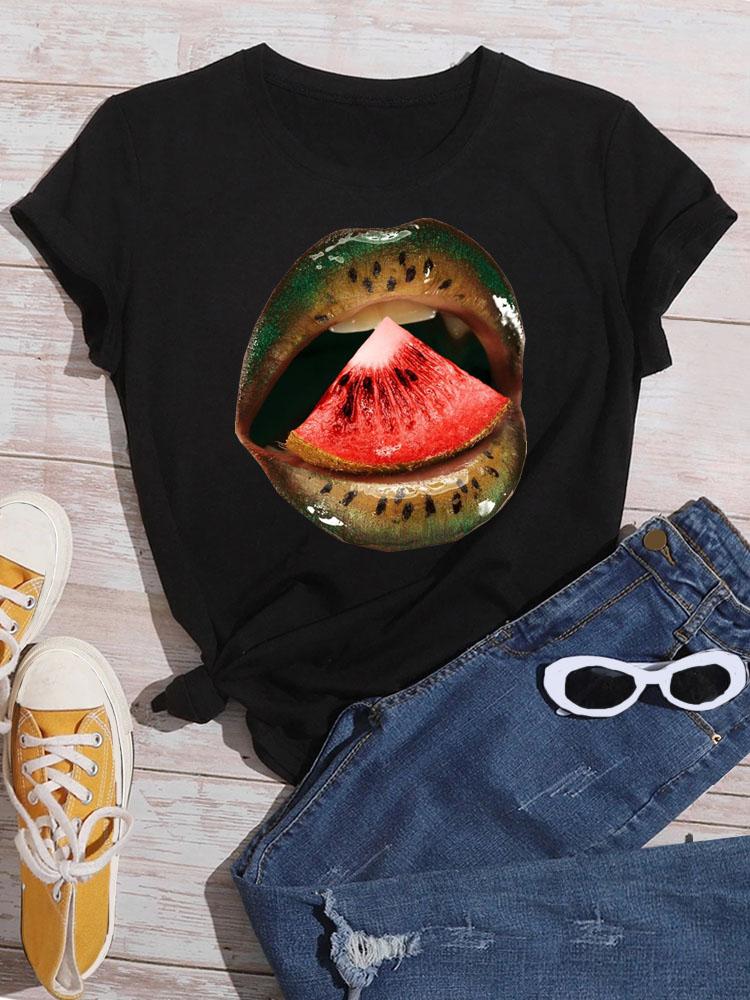 Nowy Damski T-Shirt Modne Bluzki Lato Koszulki z Nadrukiem Damskie Krótki Rękaw Casualowe T-Shirty Pani Dziewczyny Streetwear