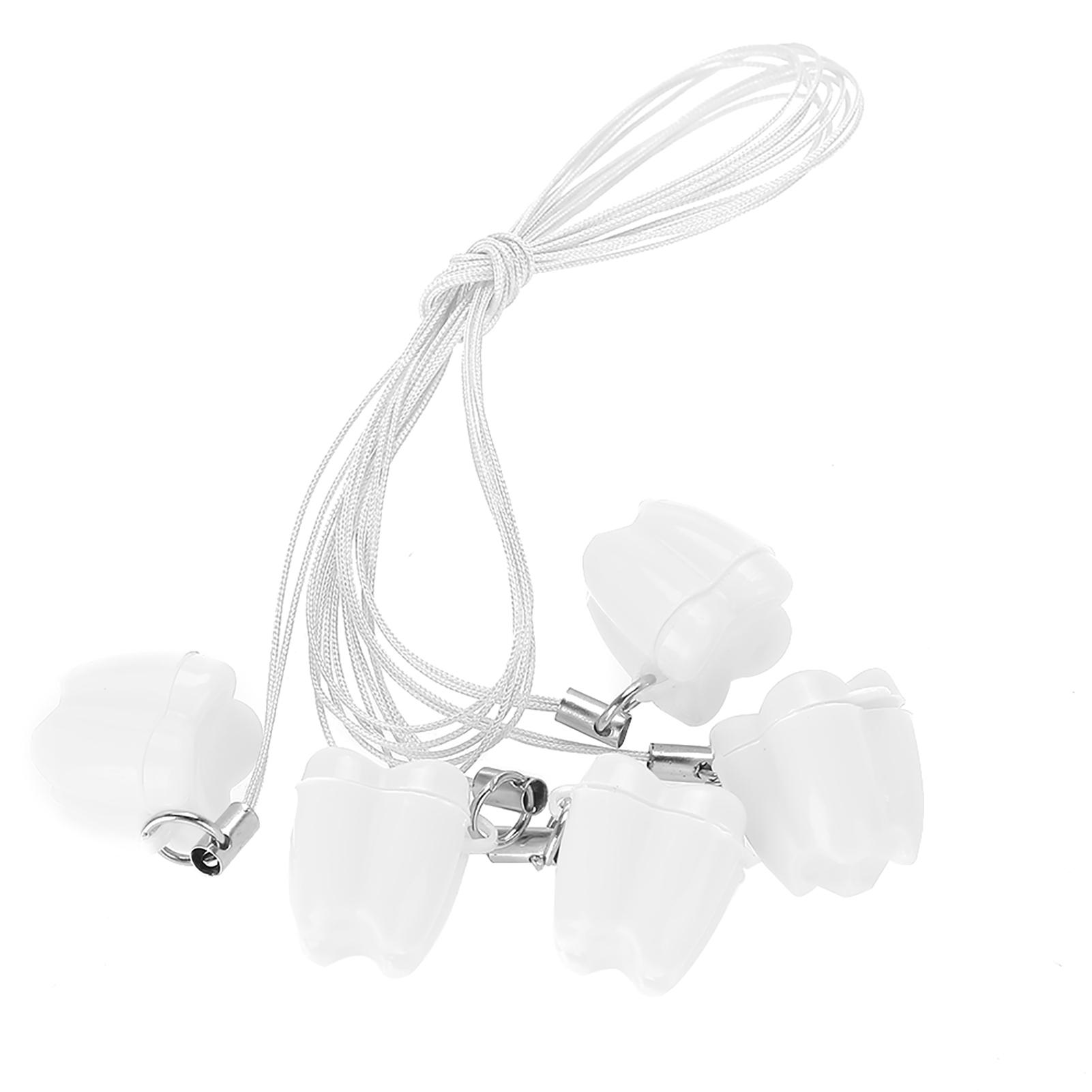 

5 шт. пластиковая коробка для хранения детских молочных зубов с веревкой ожерелья для сохранения зубов pink blue White