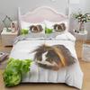 3D Guinea Pig Duvet Cover King Queen Lovely Hamster Bedding Set For Kids Boy Girl Animal Pet Mouse 2/3pcs Polyester Quilt Cover