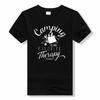Camping Is My Favorite Therapy T Shirt Outdoors Camping Dad T Shirt Fashion Casual Short Sleeve T Shirt