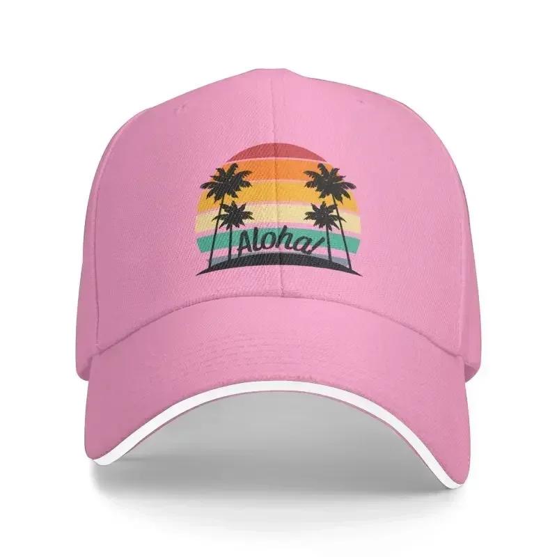 Punk Hawaii Aloha Beach Baseball Cap for Women Men Adjustable Tropical Palm Tree Dad Hat Outdoor