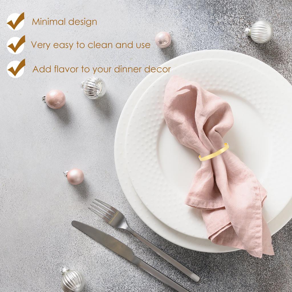 16/100 Metal Napkin Rings Delicate Gold Napkin Ring Rack Simple Napkin Buckle For Wedding Banquet Table Decoration Napkin Rings