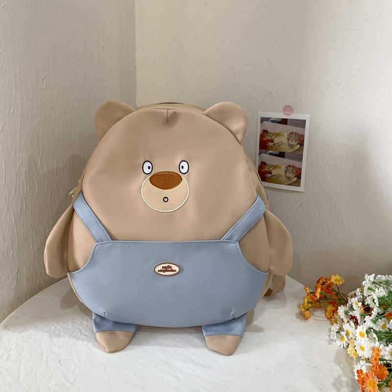 Cute bear cartoon backpack college style school bag large capacity outdoor fashion Japanese high value backpack